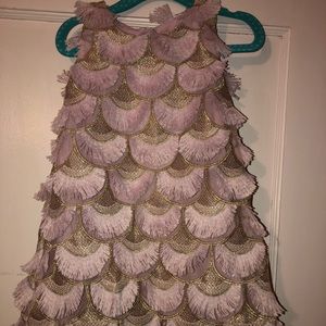 Pink and Gold Fringe Dress